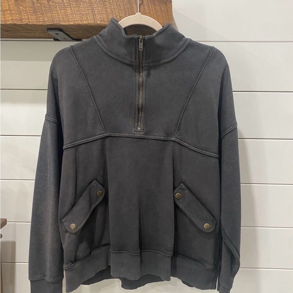 Aerie Women's Charcoal Half-Zip Sweatshirt